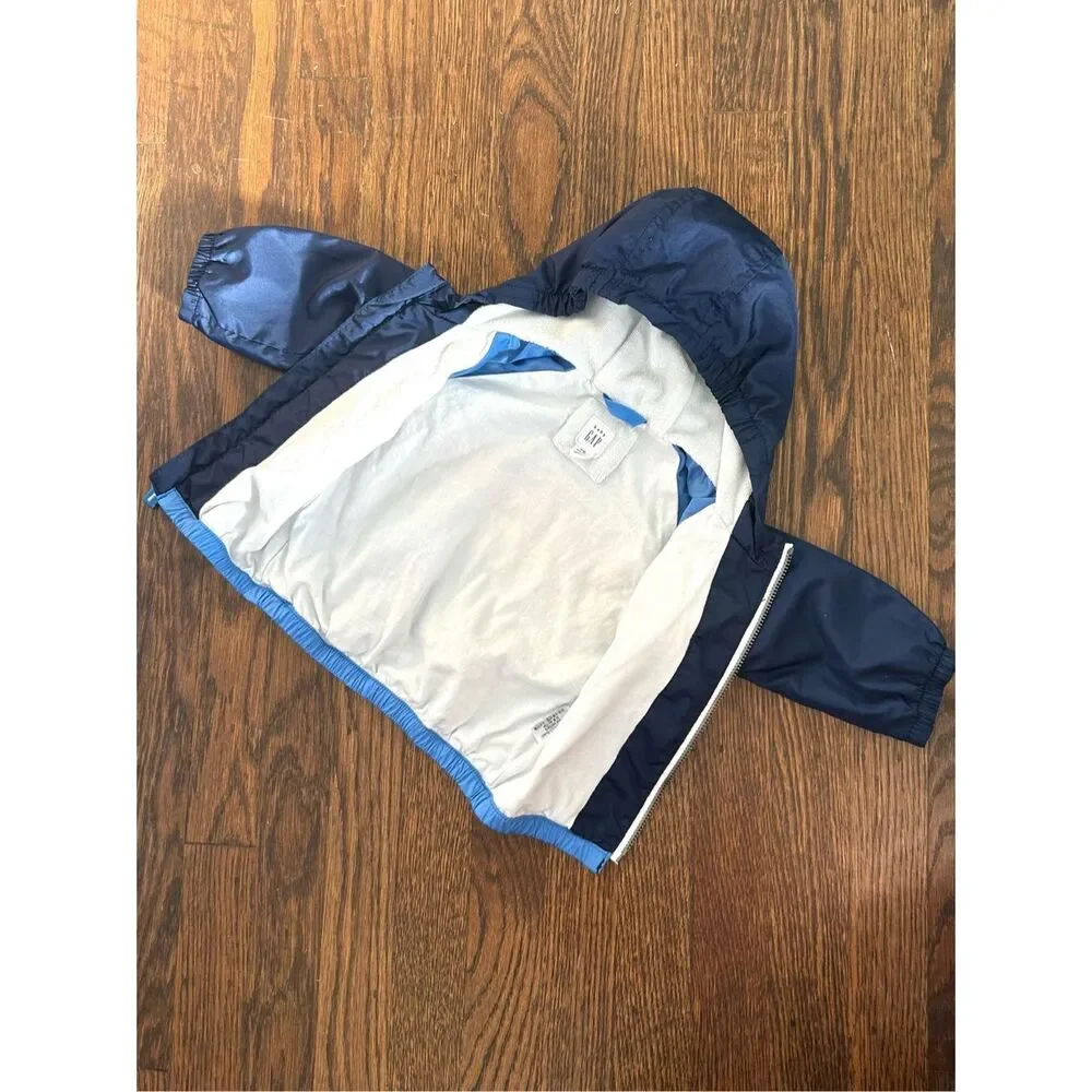 3/$30 BabyGAP Blue Multicolor Striped Outerwear Jacket Infant 0-6 Months